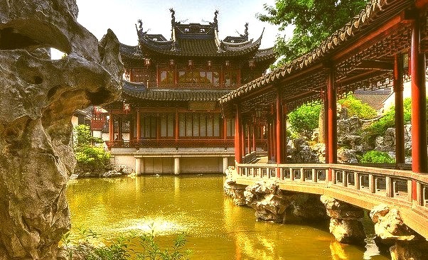 Yuyuan Garden, located in the center of the Old City in Shanghai, China
