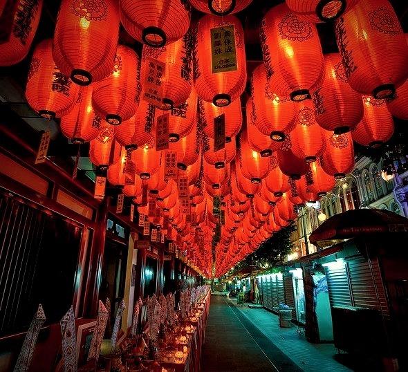 Red lanterns in Chinatown, Singapore