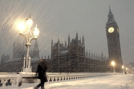 Snowstorm, London