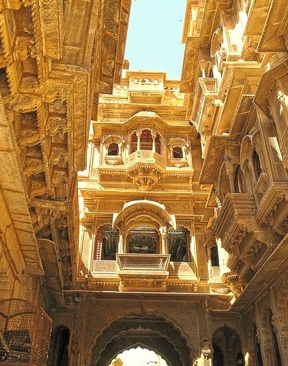 Ancient city streets of Jaisalmer in Rajasthan, India