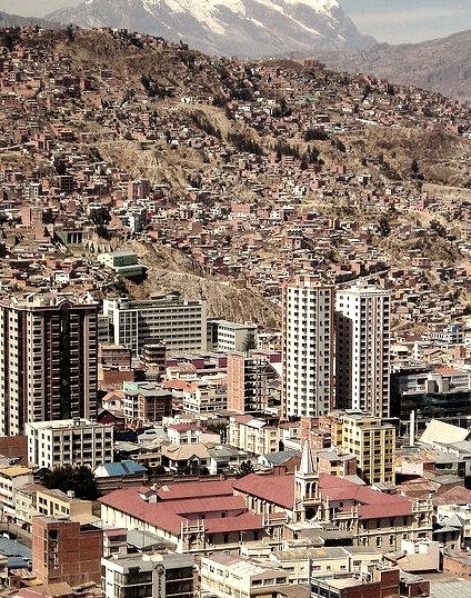 Panoramic view on La Paz, the highest capital in the world, Bolivia
