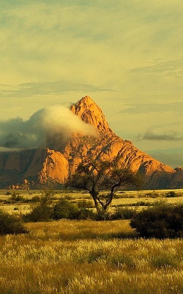 The granite peak of Spitzkoppe in the Namib desert of Namibia
