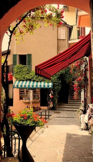 Street view in Gandria, Ticino Canton, Switzerland